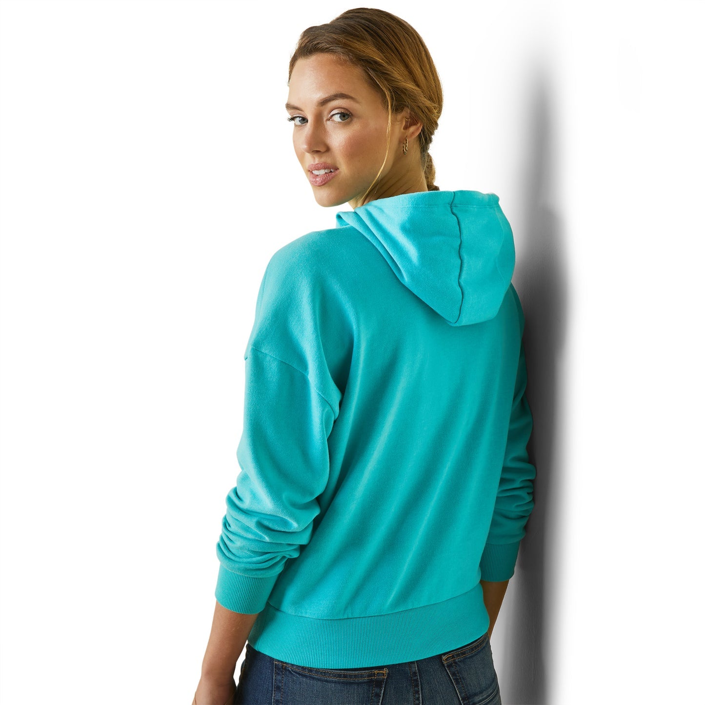 Ariat Womens Just Hood Hoodie Heather Pool Blue