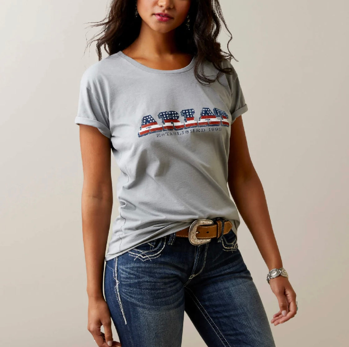 Ariat® Womens Liberty SS T-Shirt Stone Heather