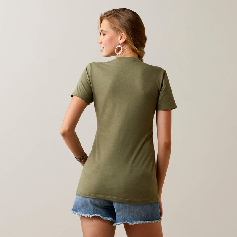 Ariat® Womens Mustang Fever SS T-Shirt Military Heather