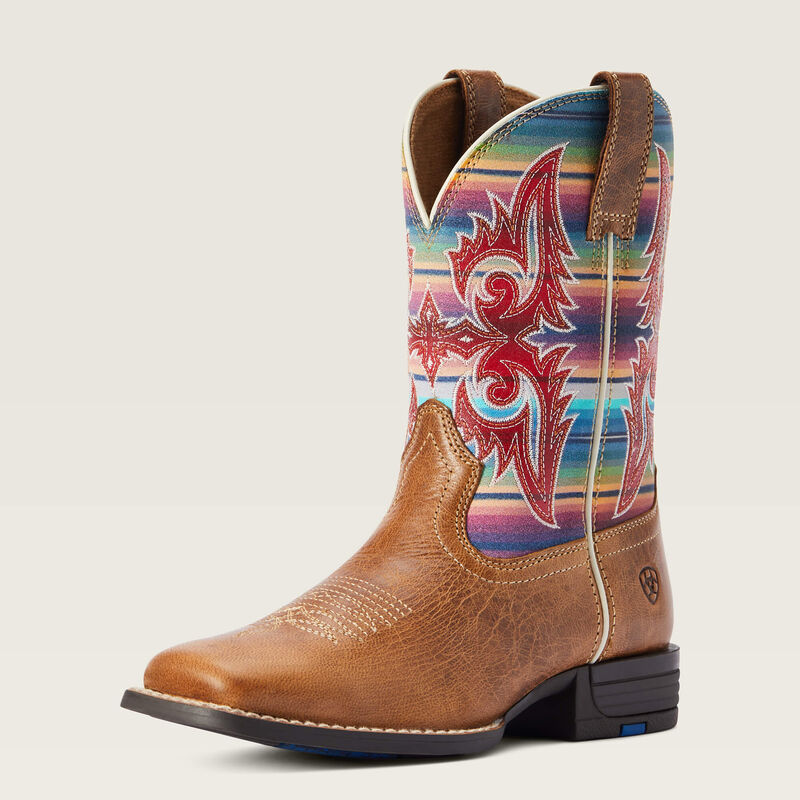 Ariat Kids Lonestar Square Toe Western Boot Ridge Tan Serape