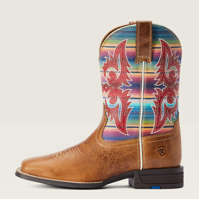 Ariat Kids Lonestar Square Toe Western Boot Ridge Tan Serape