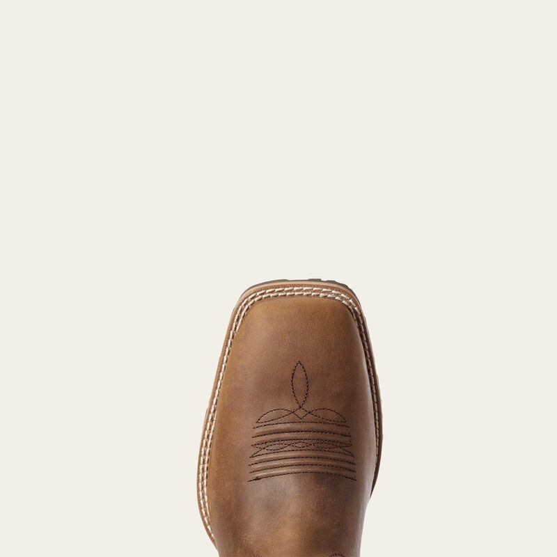 Ariat Mens Hybrid VenTEK Western Square Toe Cowboy Boot Distressed Tan