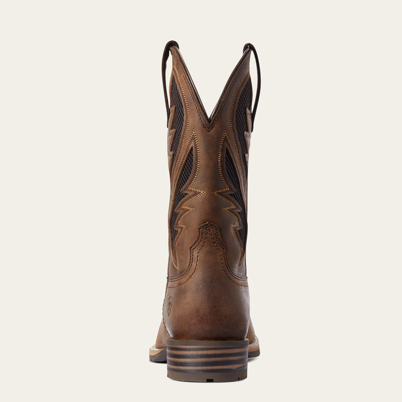 Ariat Mens Hybrid VenTEK Western Square Toe Cowboy Boot Distressed Tan