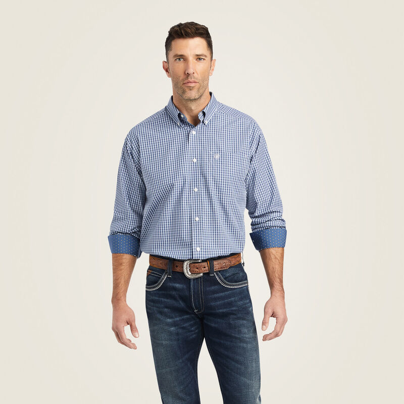 Ariat® Mens Wrinkle Free Ellison Classic LS Shirt True Navy