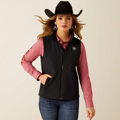 Ariat Womens Logo Softshell Black Vest