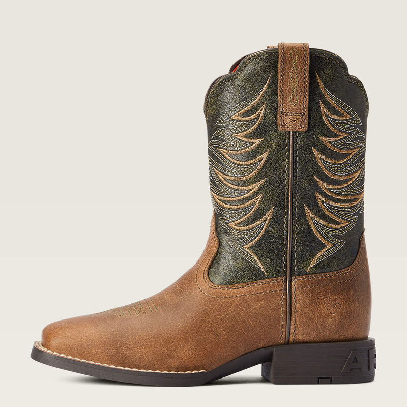 Ariat Youth Kids Firecatcher Y Wide Square Toe Western Boot Distressed Brown Alfalfa