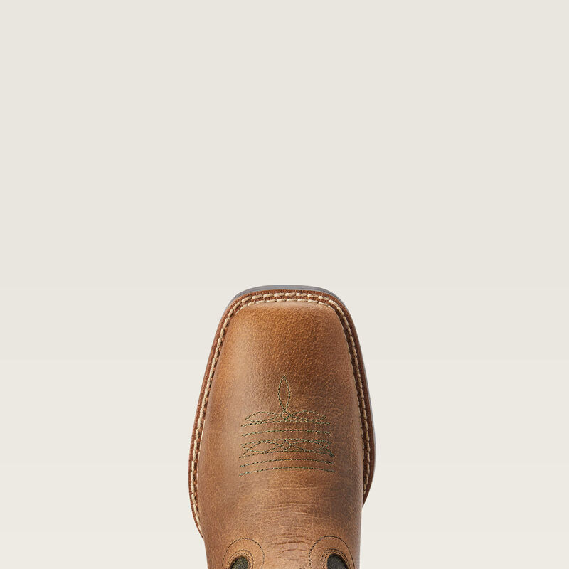 Ariat Youth Kids Firecatcher Y Wide Square Toe Western Boot Distressed Brown Alfalfa