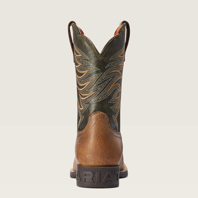 Ariat Youth Kids Firecatcher Y Wide Square Toe Western Boot Distressed Brown Alfalfa