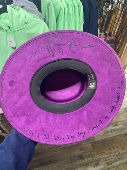 Purple Vines Fedora Hat w/ Accessories Byrdie Mae’s Creation