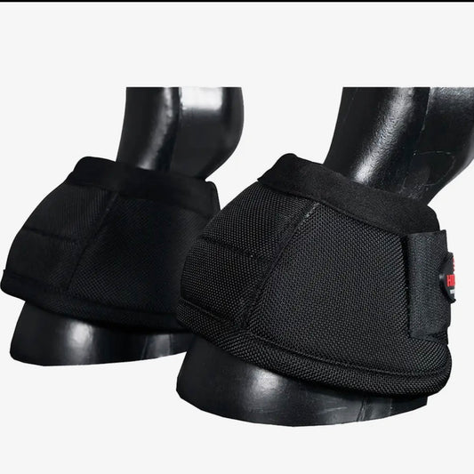 Black Bell Boots W/ Velcro Quick Wrap Hook Loop Shock Absorbing , Protective & Comfortable By Hillason