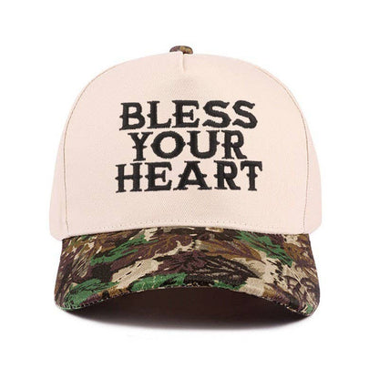 Bless Your Heart Two Tone Canvas Cotton Cap: CAMO