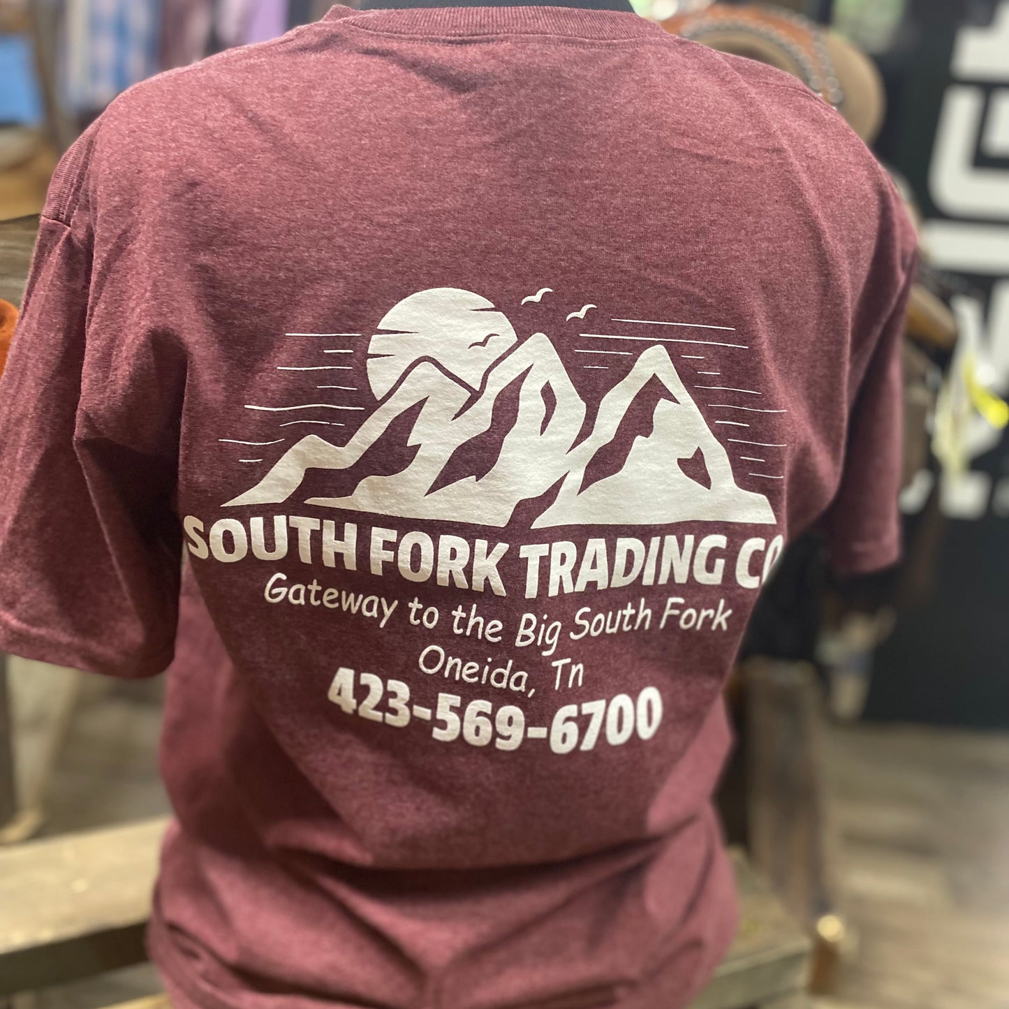 NEW Burgundy & White South Fork Trading Co - Adult Unisex Tee