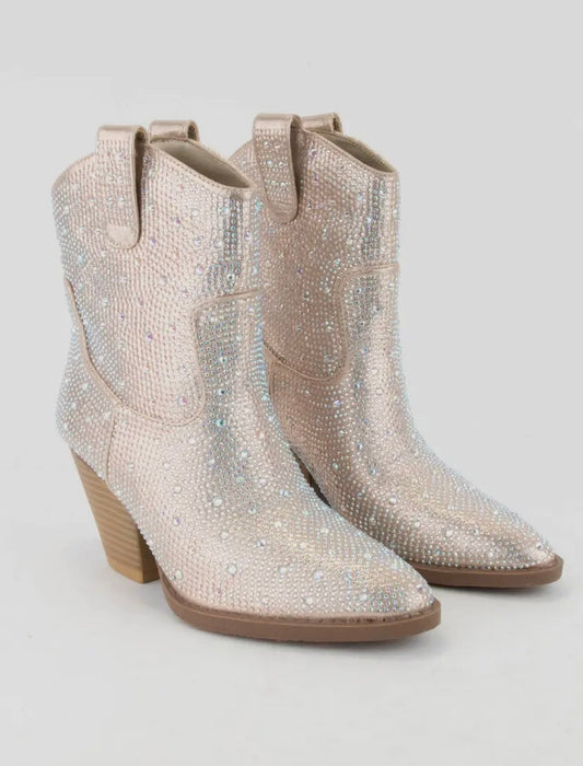 Forever Shinning Champagne Booties