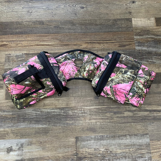 Amish Made Pink Camo Saddle Horn Bags w/ Drink Holder