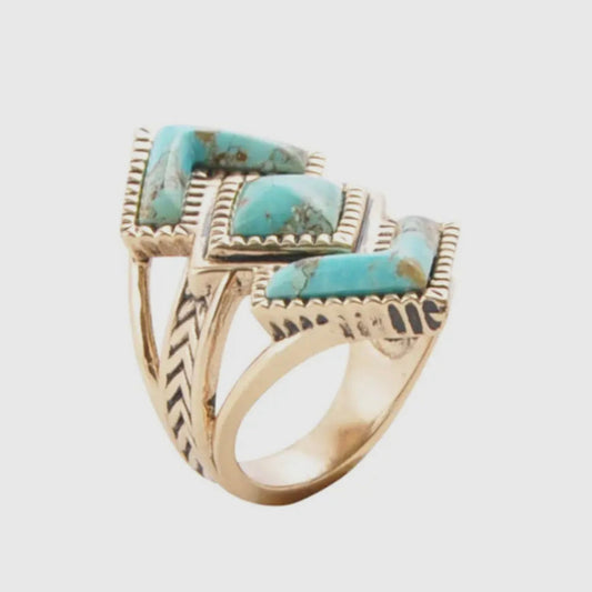 Rattler Turquoise & Bronze Ring