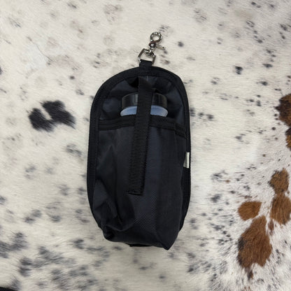 Black Saddle Bag Drink Holder w/ Water Bottle