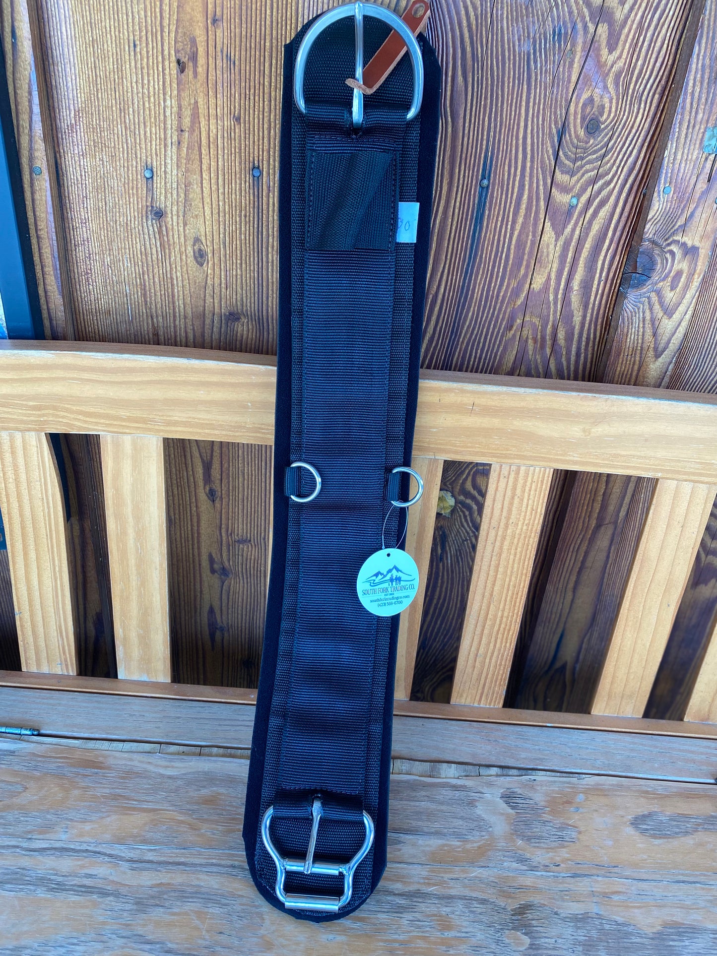 AMISH CRAFTED Black Felt Lined Western GIRTH Cinch w/ Roller Buckle