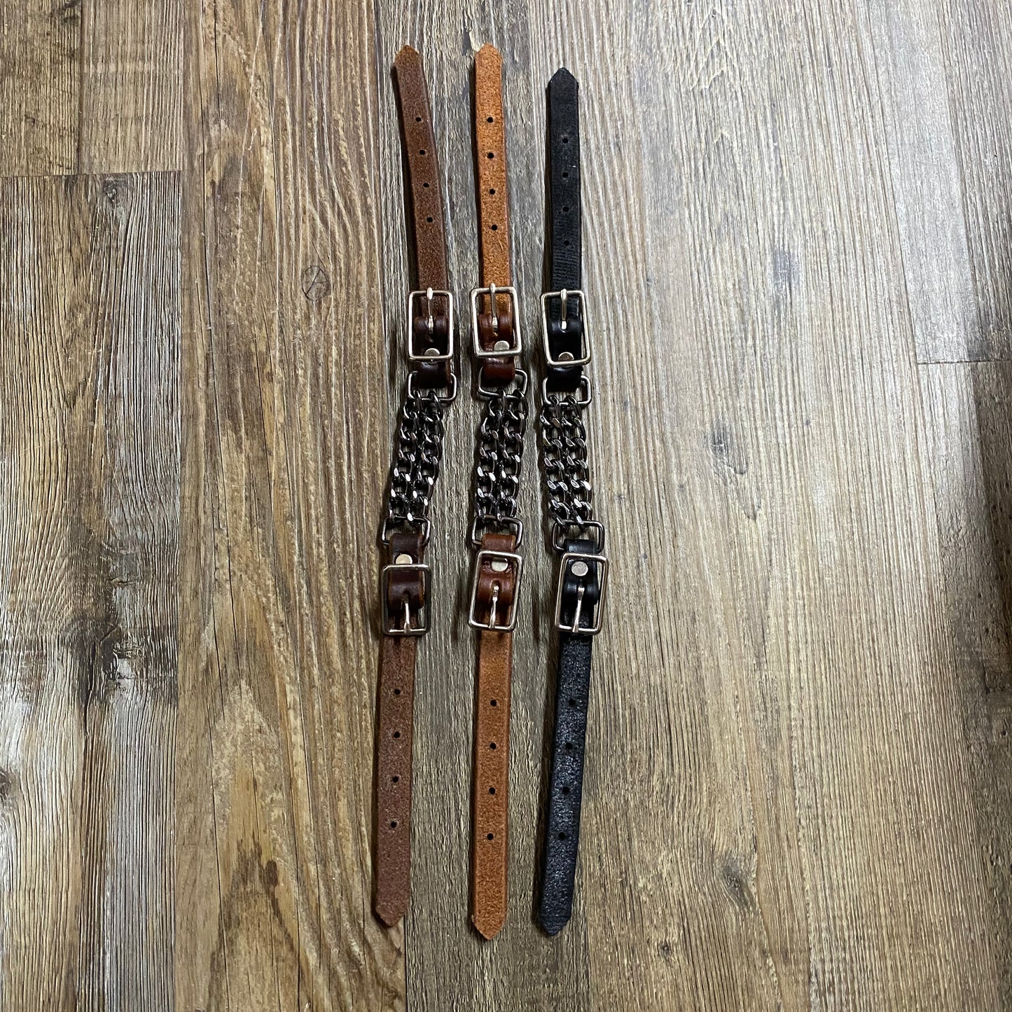 Deluxe Metallic Steel Chain & Genuine Leather Curb Chain (assorted colors)