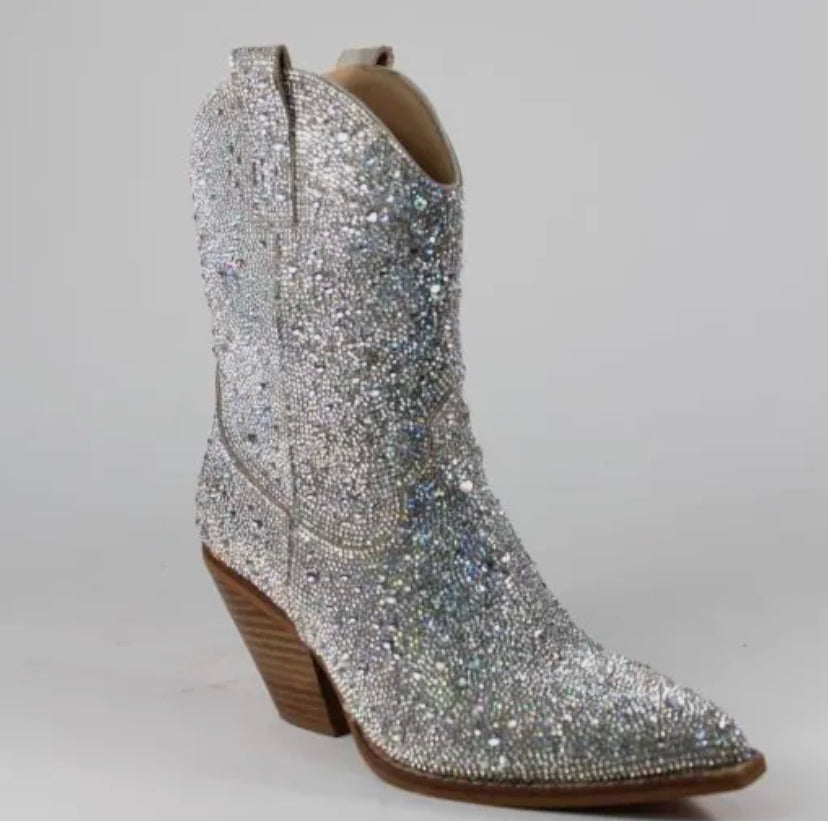 Forever Shinning Silver Booties