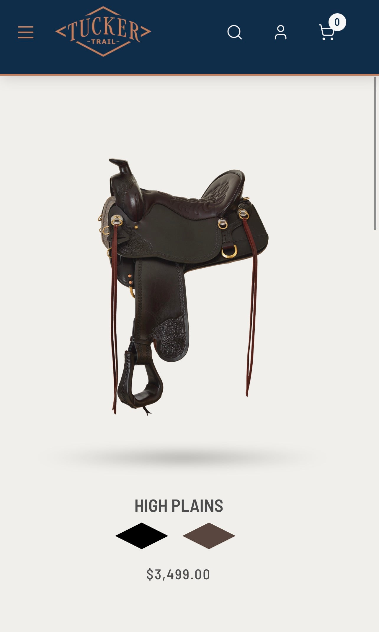 Used Once TUCKER HIGH PLAINS TRAIL SADDLE 17.5” w/ Tucker 3 Point Breast Collar