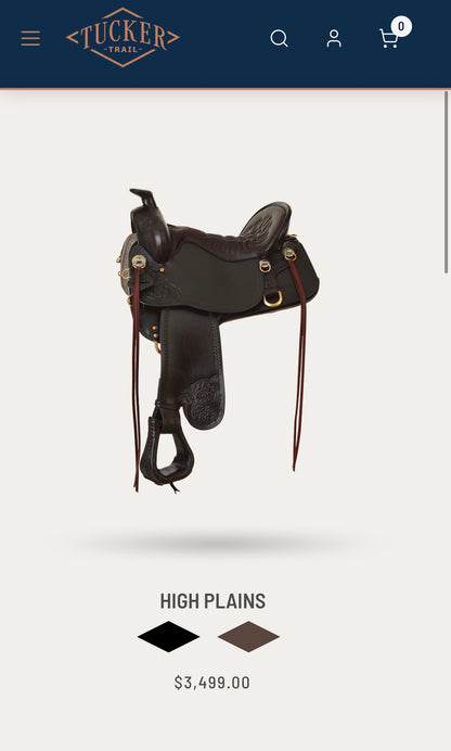 Used Once TUCKER HIGH PLAINS TRAIL SADDLE 17.5” w/ Tucker 3 Point Breast Collar