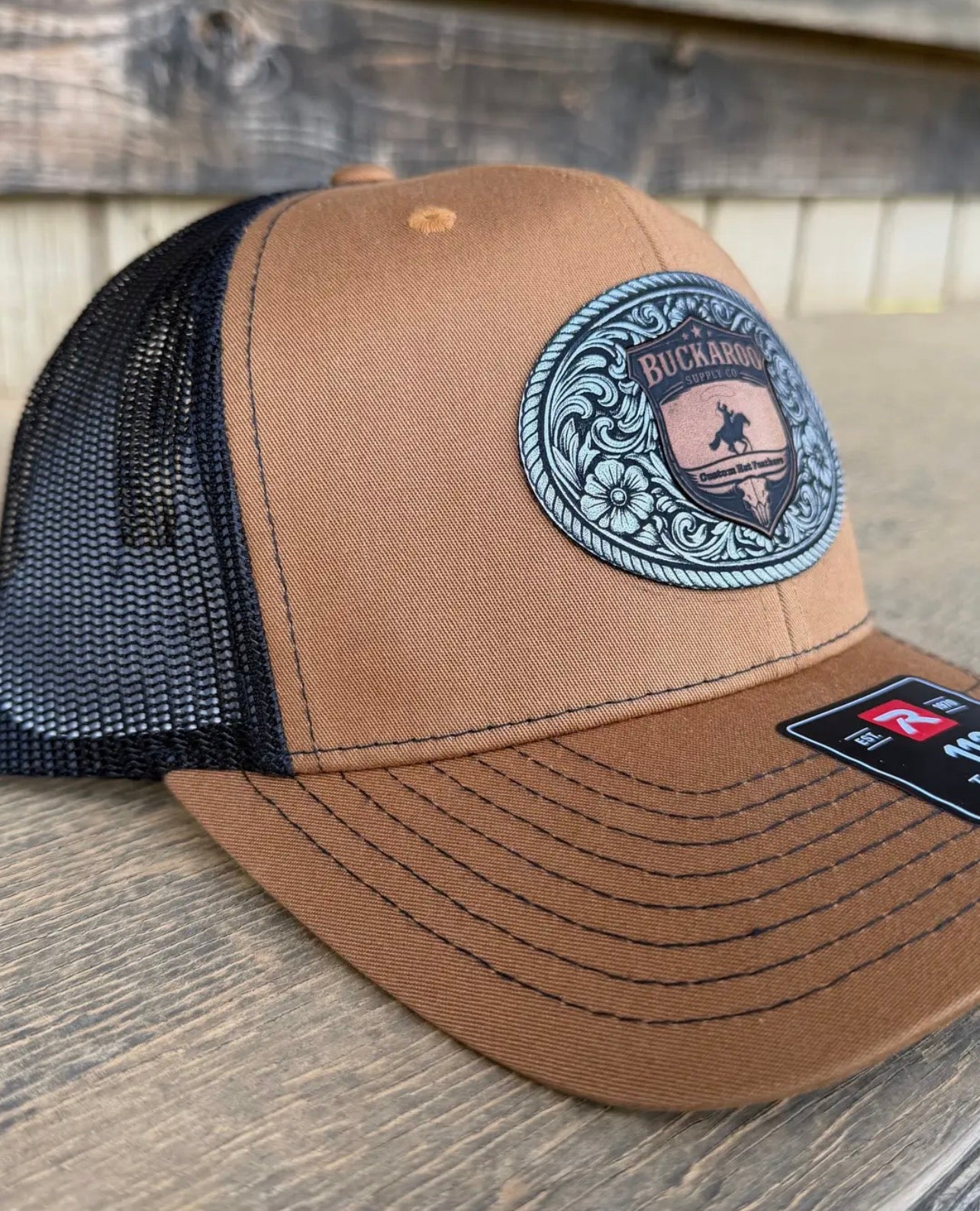 Buckaroo Supply Co. Camel & Black Richardson 112 Trucker Hat