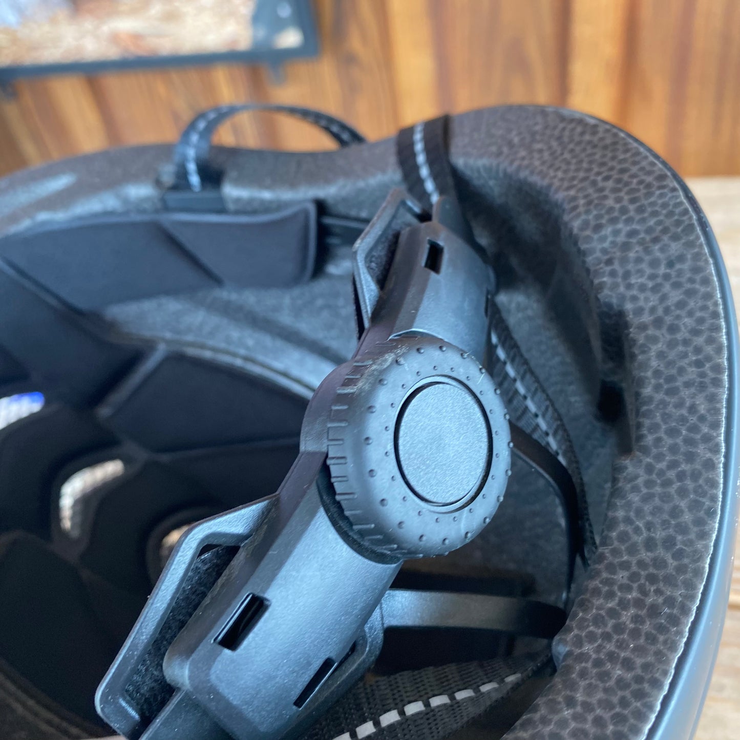 Helmet Adult Large Black Adjustable Back