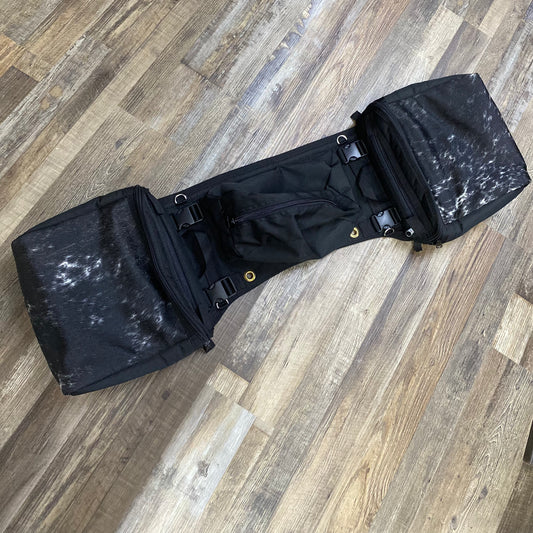 Black cowhide saddle bags Amish crafted genuine 