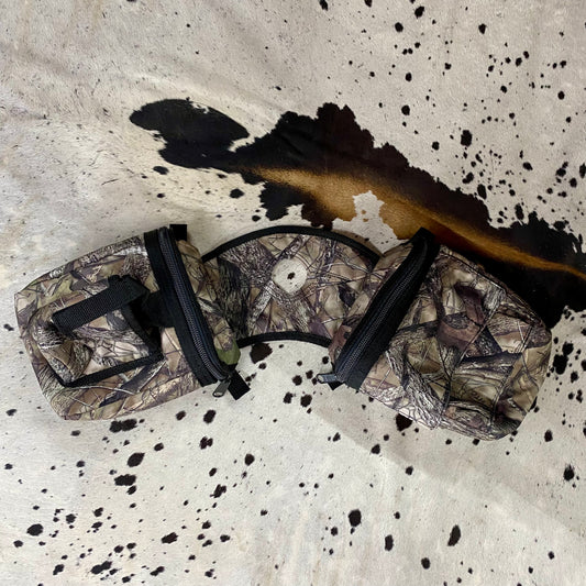 Amish Made Fall Camo Saddle Horn Bags w/ Drink Holder