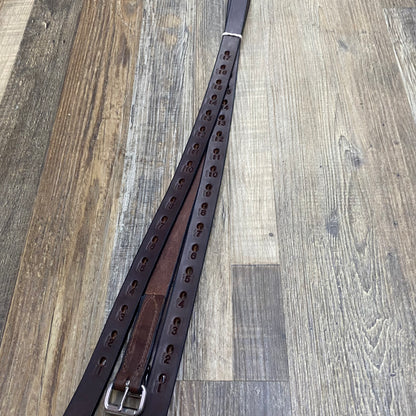 English Stirrup Leathers Brown & Stainless Steel Silver Hardware by Amish Craftsmen