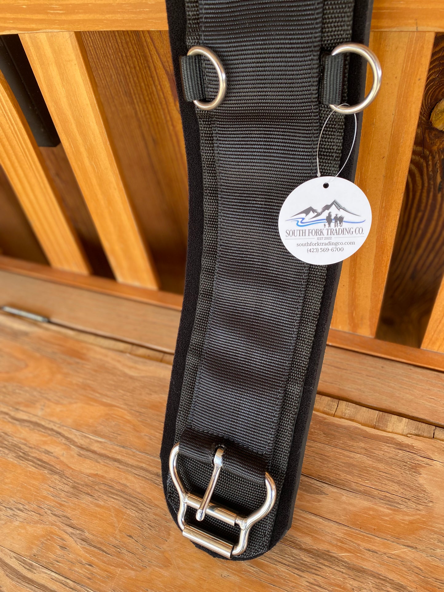 AMISH CRAFTED Black Felt Lined Western GIRTH Cinch w/ Roller Buckle