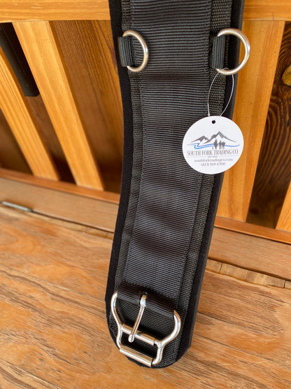 AMISH CRAFTED Black Felt Lined Western GIRTH Cinch w/ Roller Buckle