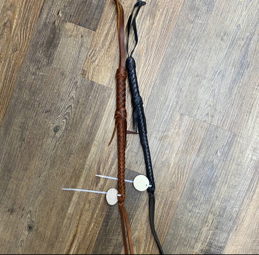 Classic Leather Equine Quirt in Black or Brown 