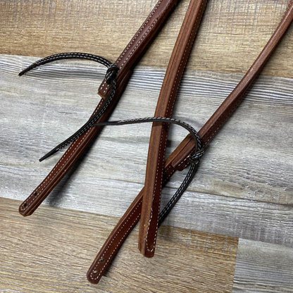 Amish Crafted Heavy Duty Leather Split Reins Heavy Double Layered Ended