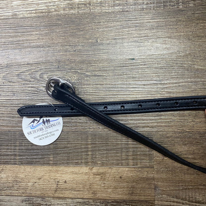 Amish Crafted NOSE BAND SCHWARTZ Leather w/ Silver Stainless Steel Hardware - Black