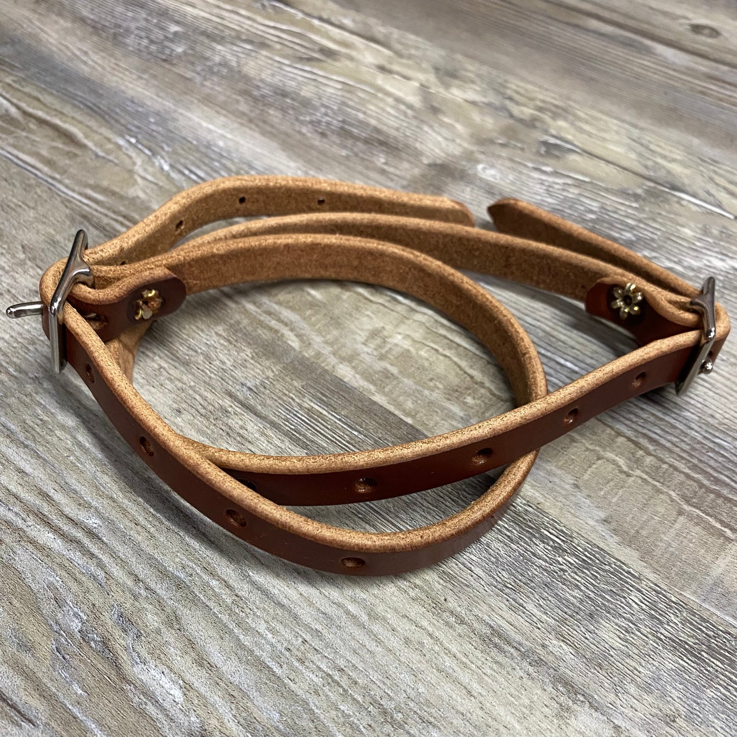 Roller Straps Brown Leather Adjustable (Pair)