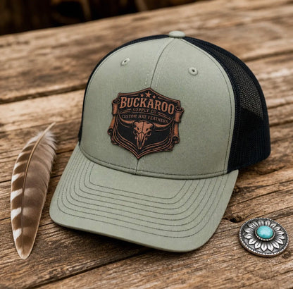 Buckaroo Supply Co. Loden & Black Richardson 112 Trucker Hat l