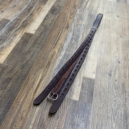 English Stirrup Leathers Brown & Stainless Steel Silver Hardware by Amish Craftsmen