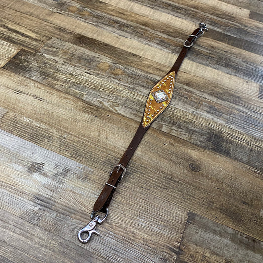 Western Bling Cowhide & Dark Brown Leather Wither Strap 
