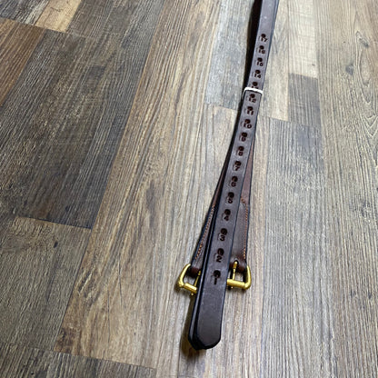 English Stirrup Leathers Brown & Brass Silver Hardware by Amish Craftsmen