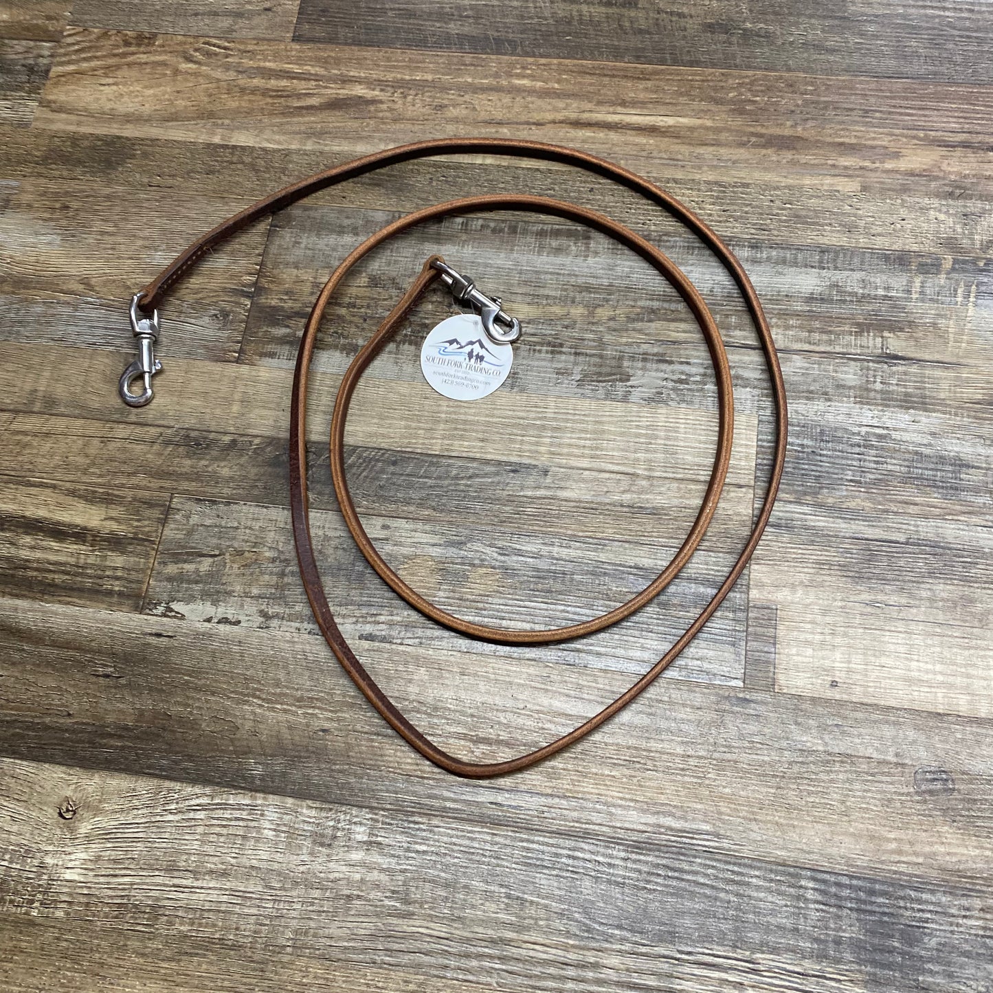 Amish Crafted Leather Flat Ultra Thin SINGLE Reins W/ Stainless Steel Snaps