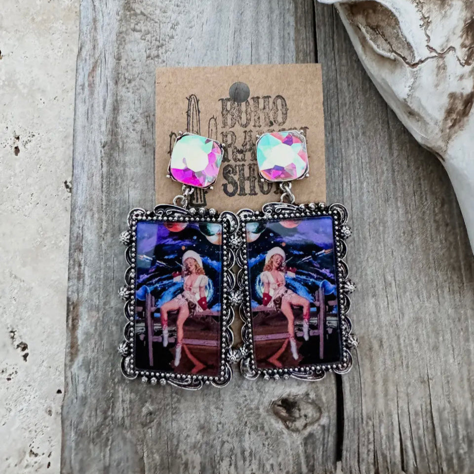 Cosmic Space Cowgirl Earrings