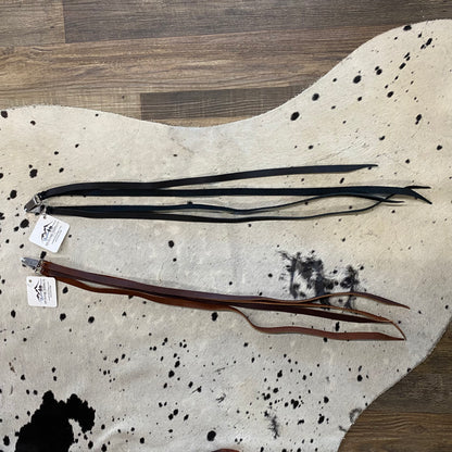 Pair Of Saddle Clip & D Ring Saddle String 28 inches Long Brown, or Black Amish Crafted