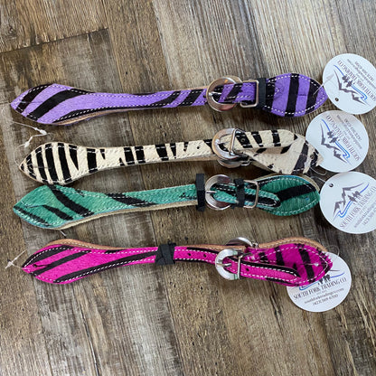 Tough 1 Multi Color Options Zebra Print Cowhide Strait Spur Straps