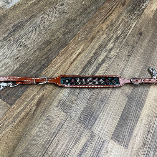 Western Bedazzled Aztec Design & Leather Wither Strap