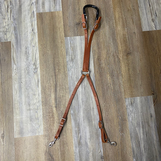 Amish Made Leather Crupper Light Brown Silver Hardware