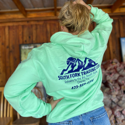 NEW Mint & Navy South Fork Trading Co - Adult Unisex Hoodie w/ Detailed Sleeve