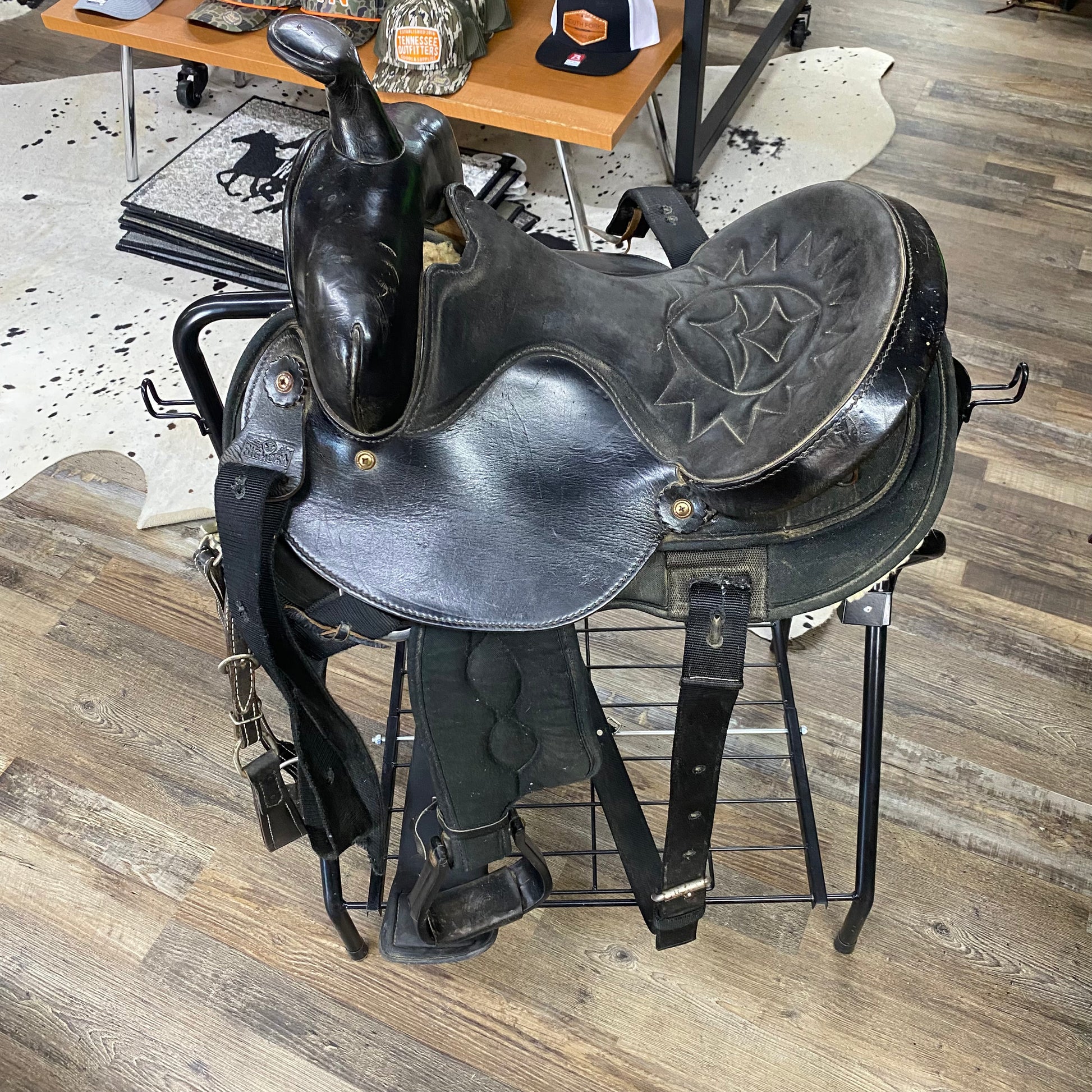 USED 14” Synthetic Big Horn  w/ Bridle, Bit, & Breast Collar