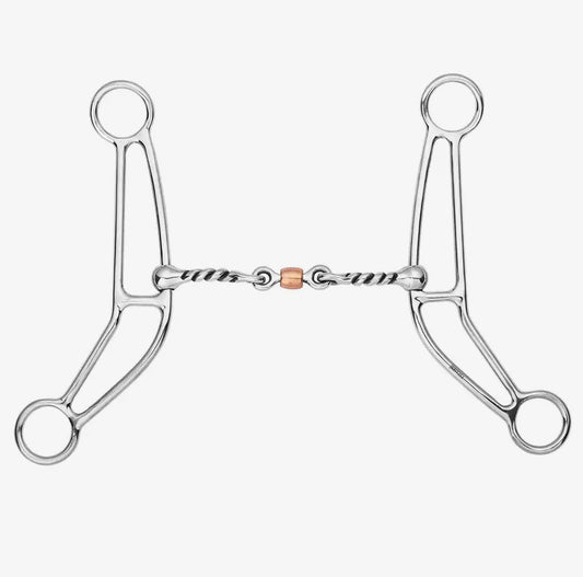 Gag Bit Twisted Wire w/ Copper Roller Mouthpiece