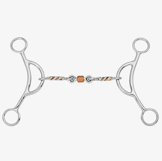 Gag Bit w/ Dogbone & Copper Roller Stainless Steel